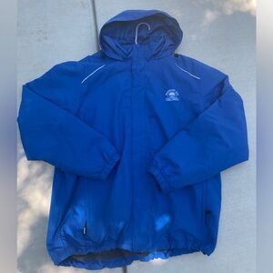 Blue windbreaker/ rain jacket